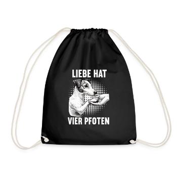 Liebe hat Vier Pfoten Jack Russel terrier Jackie - Turnbeutel - Schwarz - Vorne
