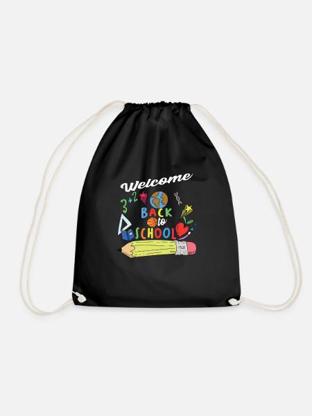 Back to School - Drawstring Bag - black