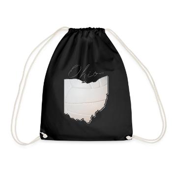 Ohio (États-Unis) | Vrai volley-ball | Script de carte - Sac de sport léger - noir - Devant