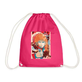 Vintage anime samurai 2 - Drawstring Bag - fuchsia - Front
