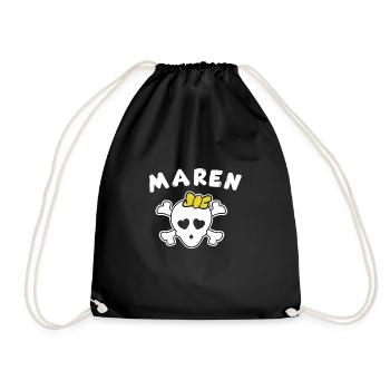 Pirate Maren Design for Girls and Women - Drawstring Bag - black - Front