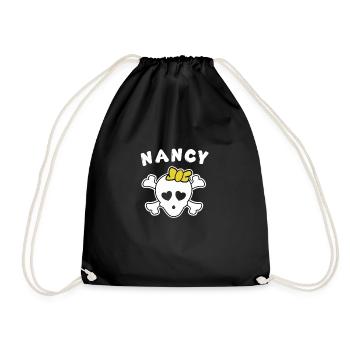 Piratin Nancy Design für Mädchen und Frauen - Turnbeutel - Schwarz - Vorne