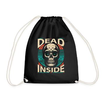 Dead Inside Skull Design Exclusive Vintage Rock - Drawstring Bag - black - Front