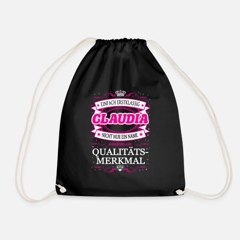 Qualitätsmerkmal Claudia einfach Erstklassig - Turnbeutel - Schwarz