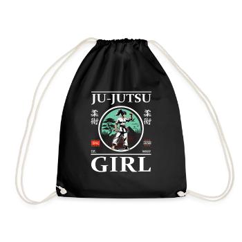 Ju-Jutsu Girl Design for Strong Martial Artists - Drawstring Bag - black - Front