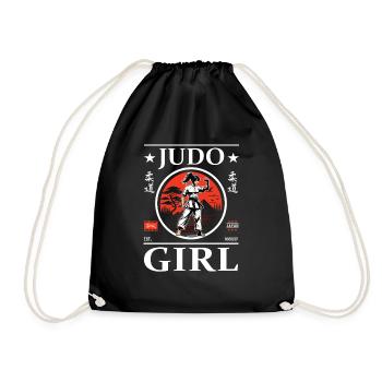 Judo Girl – Meisterin im Judo - Turnbeutel - Schwarz - Vorne