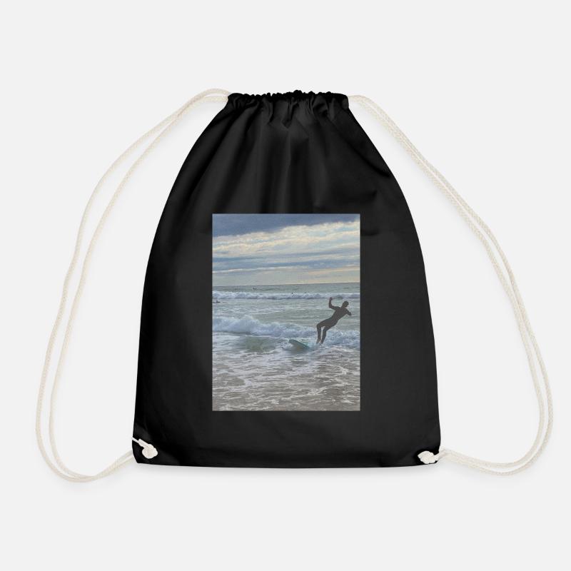 Surfing - Drawstring Bag - black