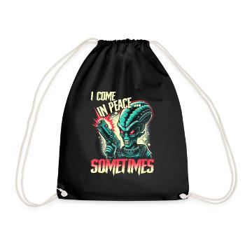 Je viens en paix... Sometimes - Rétro Alien Sci-fi - Sac de sport léger - noir - Devant