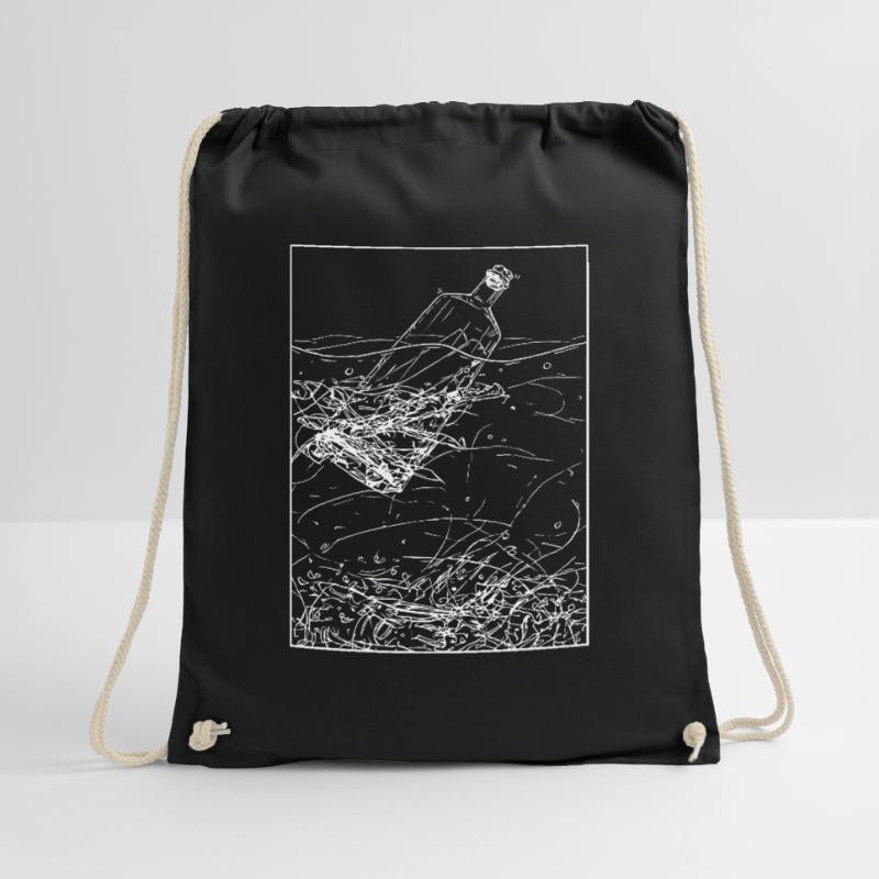 Message in a bottle Drawstring Bag