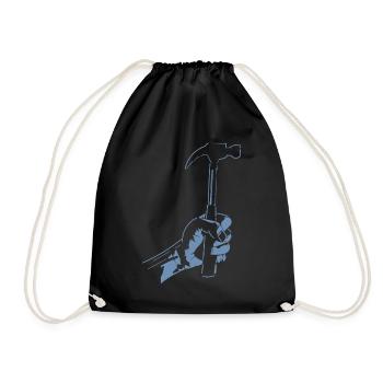 Zimmerer Hammer Silhouette Minimalist - Drawstring Bag - black - Front