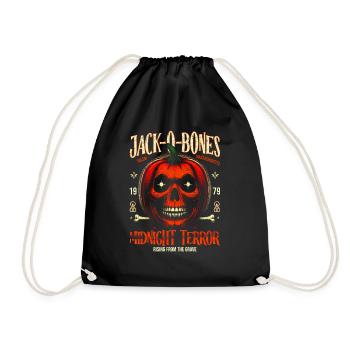 Jack-O-Bones Retro Skull Pumpkin Horror - Drawstring Bag - black - Front