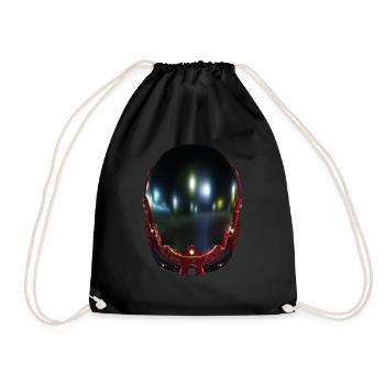 Astronaut Futuristischer Helm - Turnbeutel - Schwarz - Vorne