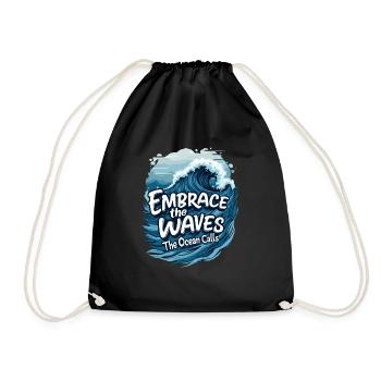OCEAN - Drawstring Bag - black - Front