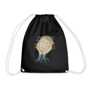 TREE FACE - Drawstring Bag - black - Front