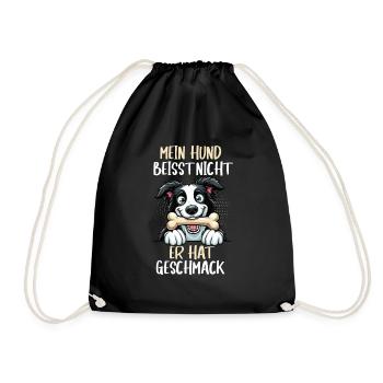 Mein Hund Beisst Nicht Border Collie Hütehund - Turnbeutel - Schwarz - Vorne