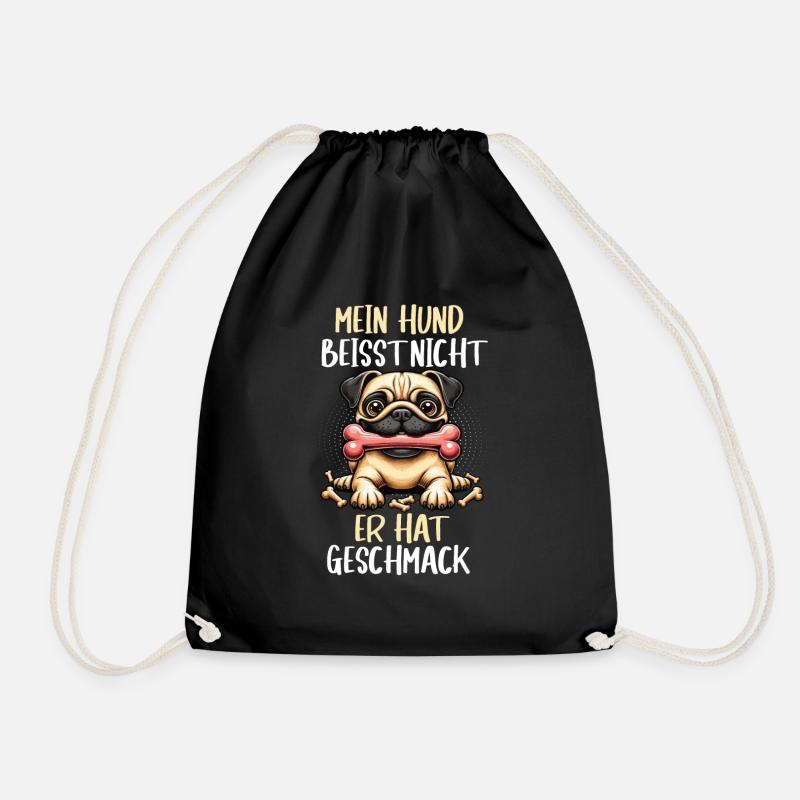 Mein Hund Beisst nicht Mops Möpse Mopsbesitzer - Turnbeutel - Schwarz