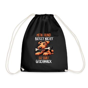 Mein Hund Beisst Nicht Airedale Terrier Airedales - Turnbeutel - Schwarz - Vorne