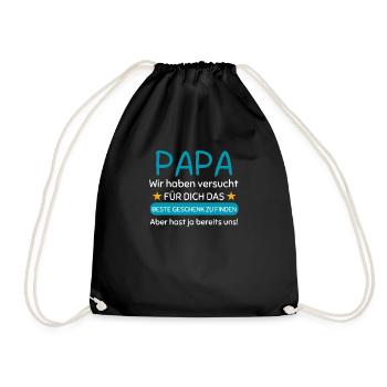 Papa beste geschenk zu finden Personalisiert - Turnbeutel - Schwarz - Vorne