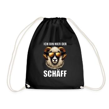 Ich Bin Hier Der Schäff Walliser Schaf Schafe Mäh - Turnbeutel - Schwarz - Vorne