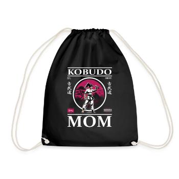 Kobudo Mom - Weapon Art Mother Design - Drawstring Bag - black - Front
