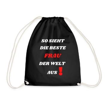 Beste Frau der Welt Lustig Witzig Partnerin Beste - Turnbeutel - Schwarz - Vorne