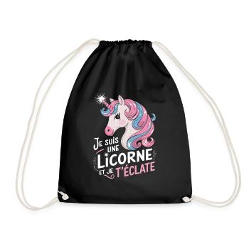 Je suis une licorne et je t'éclate - Sac de sport léger - noir - Devant