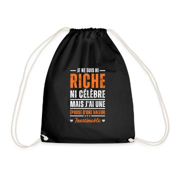 J'ai une épouse d'une valeur inestimable cadeau - Sac de sport léger - noir - Devant