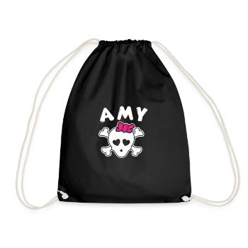 Pirate Amy Design for Girls and Women - Drawstring Bag - black - Front