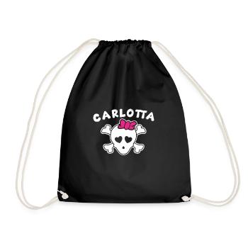 Pirate Carlotta Design for Girls and Women - Drawstring Bag - black - Front