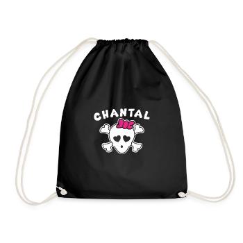 Piratin Chantal Design für Mädchen und Frauen - Turnbeutel - Schwarz - Vorne