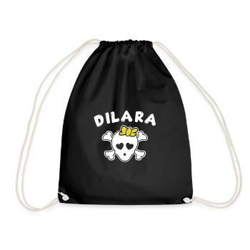 Piratin Dilara Design für Mädchen und Frauen - Turnbeutel - Schwarz - Vorne