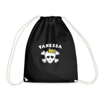 Pirate Vanessa, design for girls and women - Drawstring Bag - black - Front
