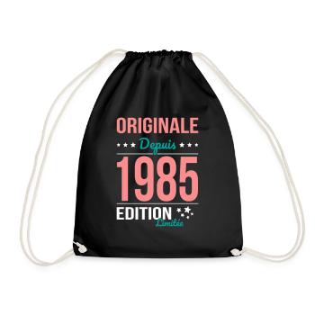 40-jähriges Jubiläum - Original seit 1985 - Turnbeutel - Schwarz - Vorne