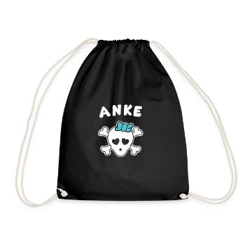 Pirate Anke Design for girls and women - Drawstring Bag - black - Front