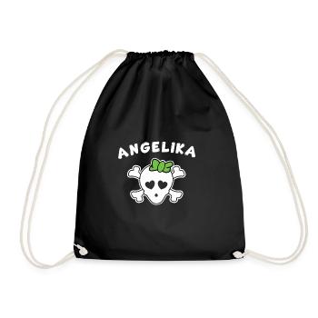 Piratin Angelika Design für Mädchen und Frauen - Turnbeutel - Schwarz - Vorne