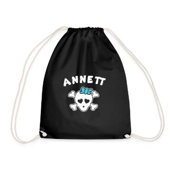 Piratin Annett Design für Mädchen und Frauen - Turnbeutel - Schwarz - Vorne