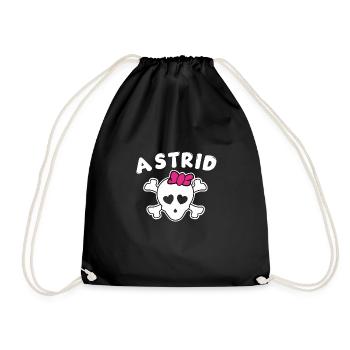 Pirate Astrid Design pour les filles et les femmes - Sac de sport léger - noir - Devant