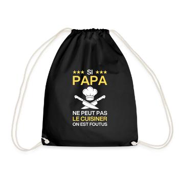 Si Papa ne peut pas le cuisiner cadeau humour - Sac de sport léger - noir - Devant