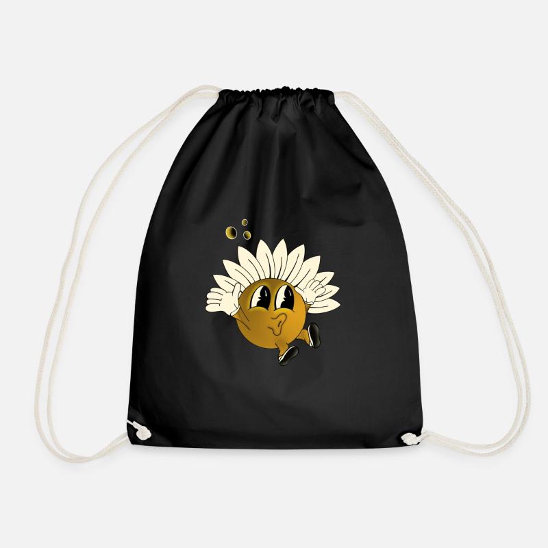 Jumping Flower - Drawstring Bag - black