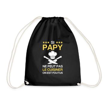 Si Papy ne peut pas le cuisiner cadeau humour - Sac de sport léger - noir - Devant
