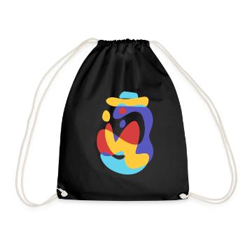 monster enjoy summer sea - vintage bold abstract - Drawstring Bag - black - Front