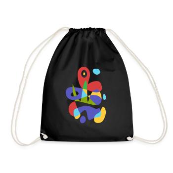 Papillon et mer - Bauhaus abstrait vintage - Sac de sport léger - noir - Devant