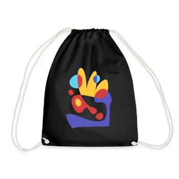 abstract tropical beeze - bauhaus style - Drawstring Bag - black - Front