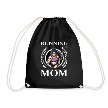 Maman qui court - coureuse et mère en même temps - Sac de sport léger - noir - Devant