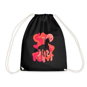 Horse Pony Farm - Drawstring Bag - black - Front