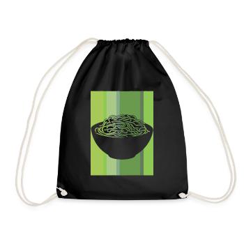 Pasta fettuccine pasta dish - Drawstring Bag - black - Front