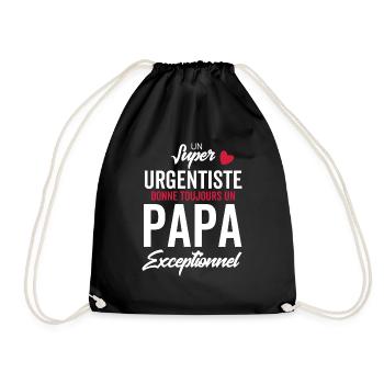 Dad and emergency doctor / exceptional dad - Drawstring Bag - black - Front