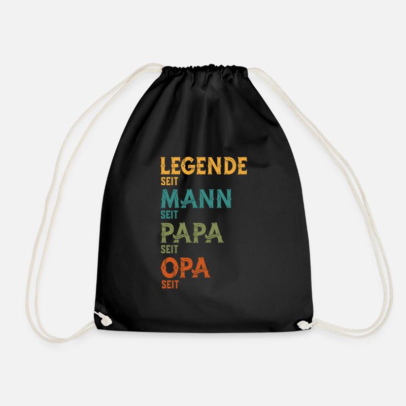 Opa Legende Seit Personalisiertes Jahresgeschenk - Turnbeutel - Schwarz
