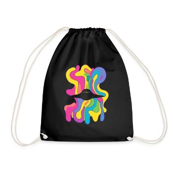 Ufo Spaceship Rocket - Drawstring Bag - black - Front