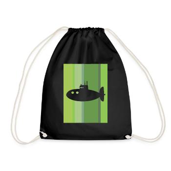 Ship Warship - Drawstring Bag - black - Front